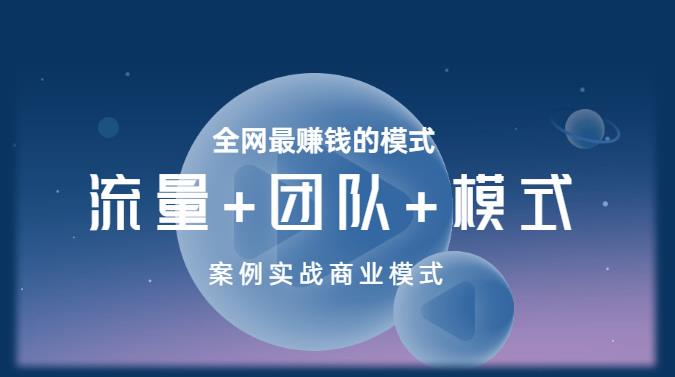 王冲老师《流量+团队+模式》商业模式实战课,全网最赚钱的模式