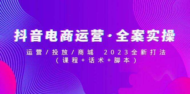 抖音电商运营·全案实操：运营/投放/商城 2023全新打法(课程 话术 脚本)