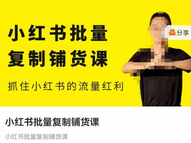 张宾·小红书批量复制铺货课,抓住小红书的流量红利 (更新2023年2月)