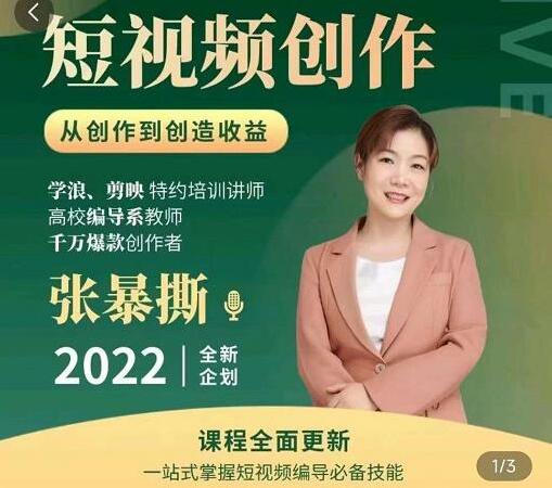 张暴撕视频课程合集：拉片课+宣传片文案课+拍摄者