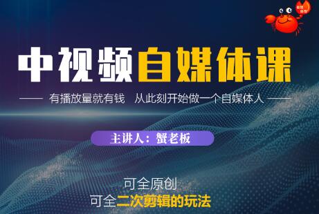蟹老板·中视频自媒体训练课（快速赚钱）