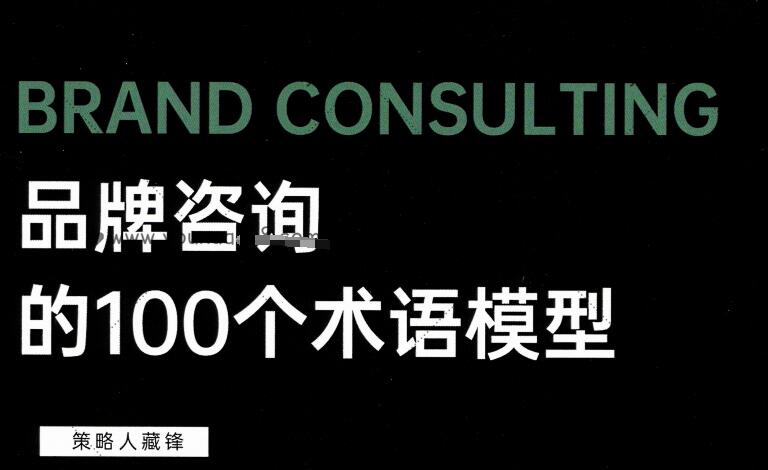 品牌咨询的100个术语+多个品牌产品模式