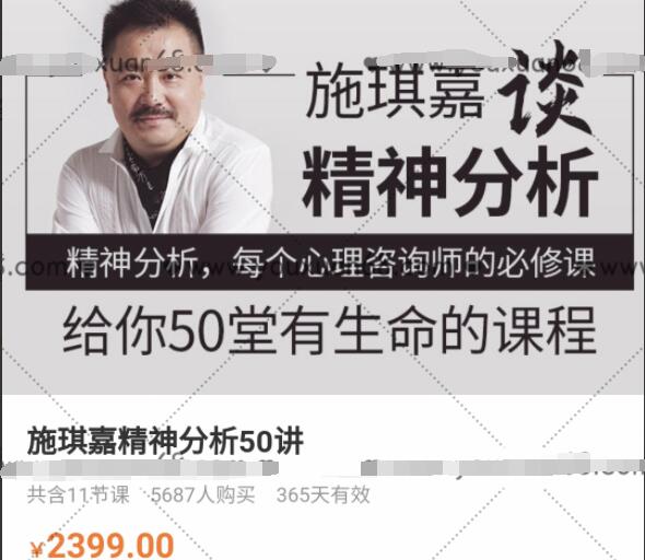 施琪嘉·精分临床治疗+心理咨询师必修理论+临床案例 （50课）