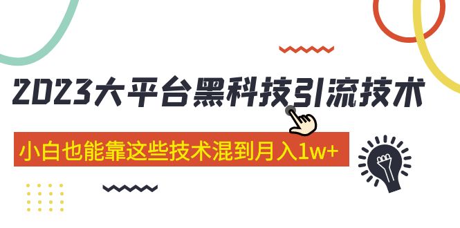 价值4899的2023大平台黑科技引流技术 小白也能靠这些技术混到月入1w 29节课