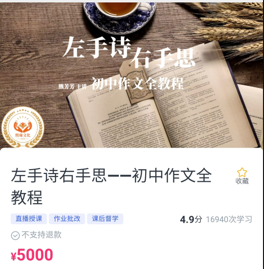 熊芳芳语文课【左手诗右手思初中作文全教程】