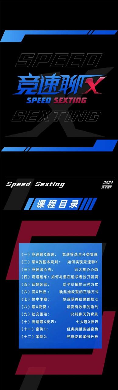 瑞恩：竞速聊X，12节线上视频聊天课