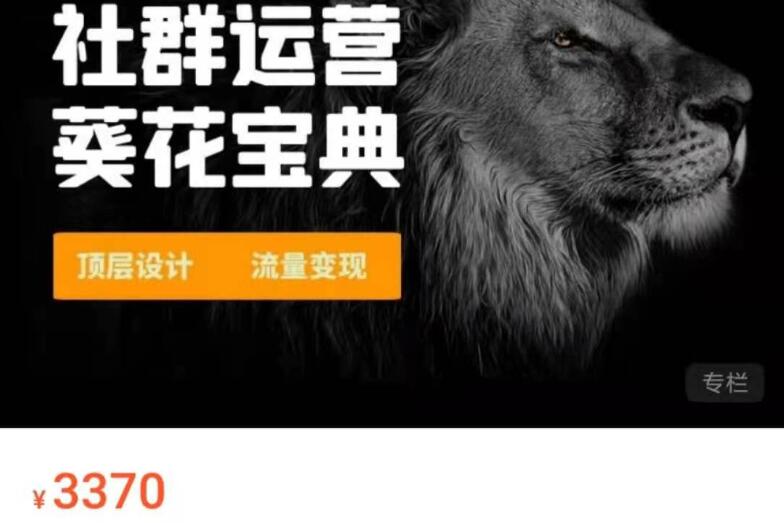赚钱社群系统运营葵花宝典，任何商业模式都能用上的社群运营课