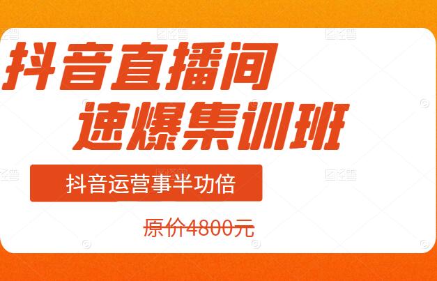 抖音直播间运营速爆集训班（原价4800）