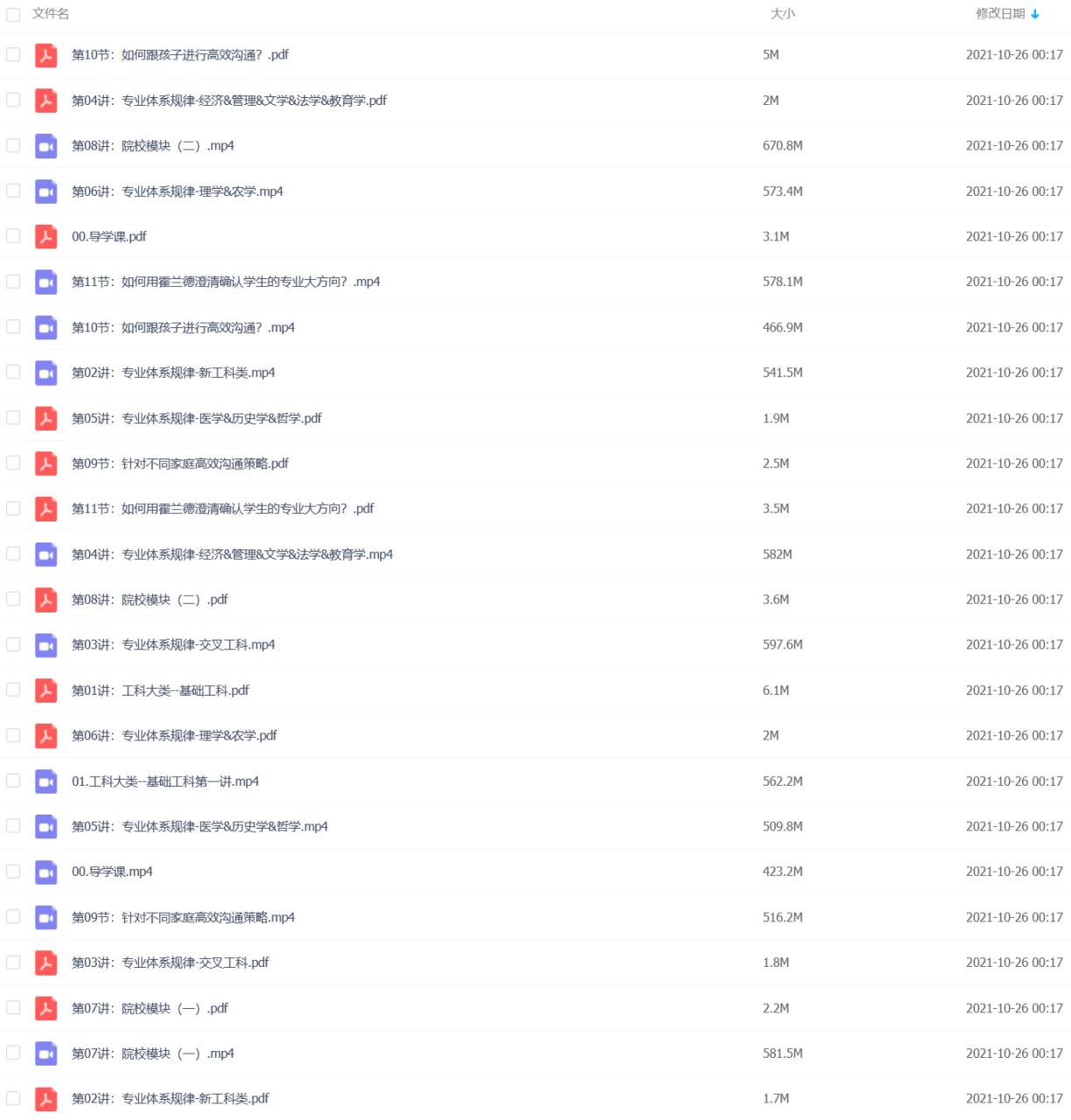生涯研习·高考志愿规划师课程目录2