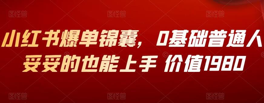 小红书0基础爆单课程（原价1980元）