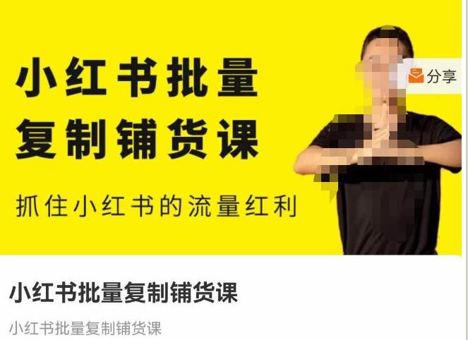 张宾·抓住小红书红利流量红利，批量铺货线上课程