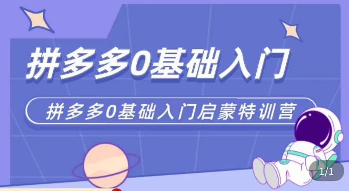 六一电商·拼多多运营0-1实操特训营,拼多多从基础到进阶的可实操玩法