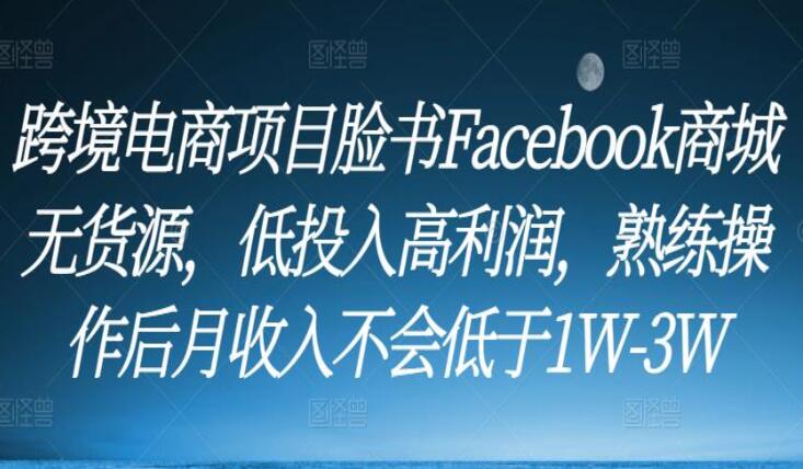 脸书Facebook商城无货源跨境电商项目教程（月收入1W-3W）