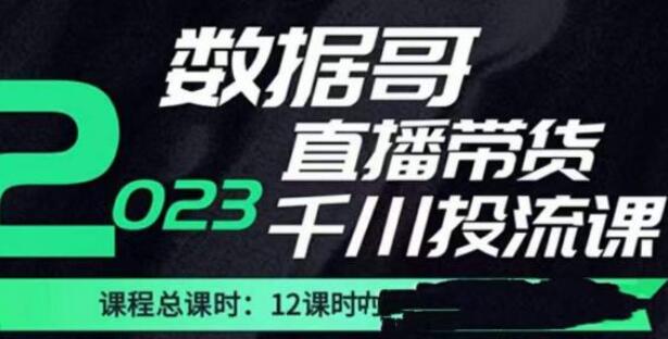 数据哥·直播电商巨量千川付费投流策略课（2023）