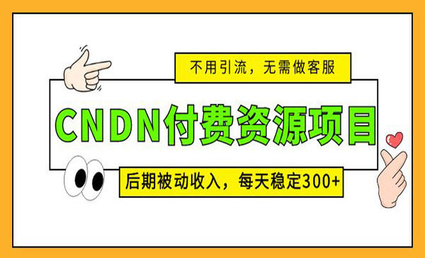 图片[1]-CNDN资源项目操作详解，后期被动收入每天稳定300指数惊人！  ！-云上仙人