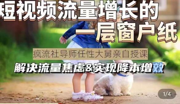 任性大舅·宠物行业短视频运营课(不讲废话),短视频流量增长的一层窗户纸,解决流量焦虑&实现降本增效
