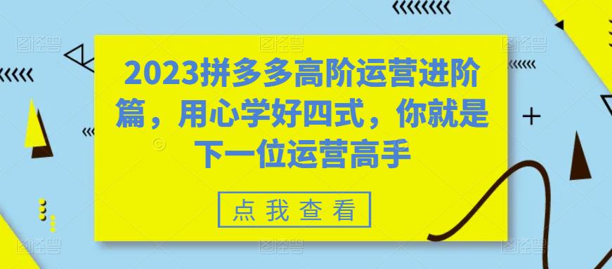 图片[1]-2023拼多多高阶运营进阶篇，用心学好四式，你就是下一位运营高手-云上仙人