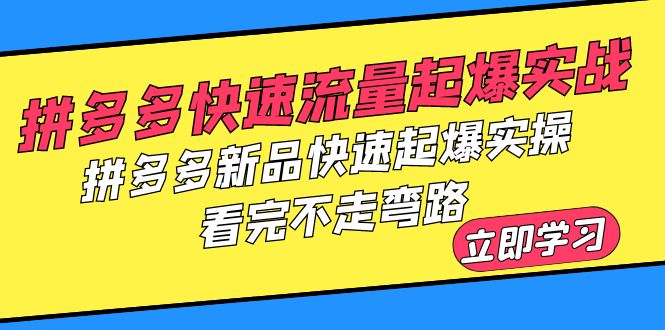 图片[1]-拼多多快速流量起爆实战，新品快速起爆实操，不走弯路！-云上仙人