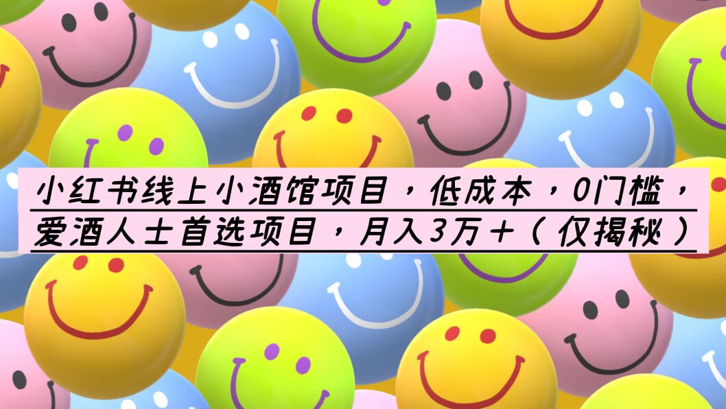 图片[1]-线上小酒馆，0门槛创业项目，月入3万＋，教你如何精准引流和定位！-云上仙人