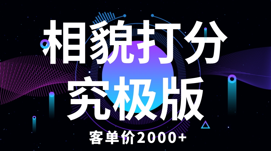 图片[1]-相貌打分究极版，客单价2000+纯新手小白就可操作的项目-云上仙人