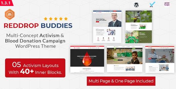 Reddrop Buddies v1.3.1 -多概念行动&主义献血运动WordPress主题