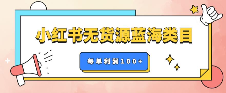 小红书无货源做蓝海类目【每单利润50-200 】,单月轻松过万【揭秘】
