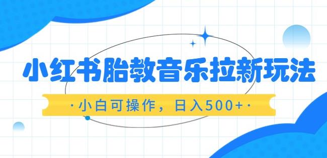 小红书胎教音乐拉新玩法,小白可操作,日入500 (资料已打包)【揭秘】