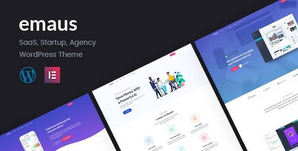Emaus v1.4.3 - SaaS应用程序和启动元素WordPress主题