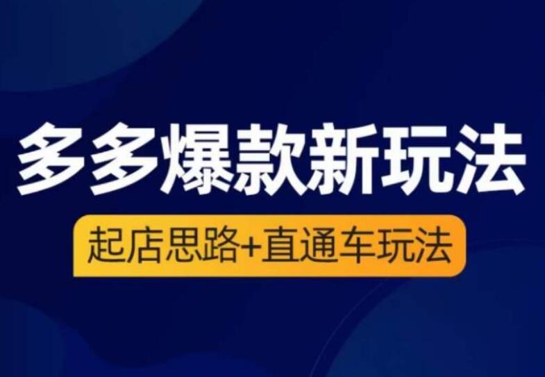 海神拼多多课程，​起店思路+直通车玩法（3节精华课）