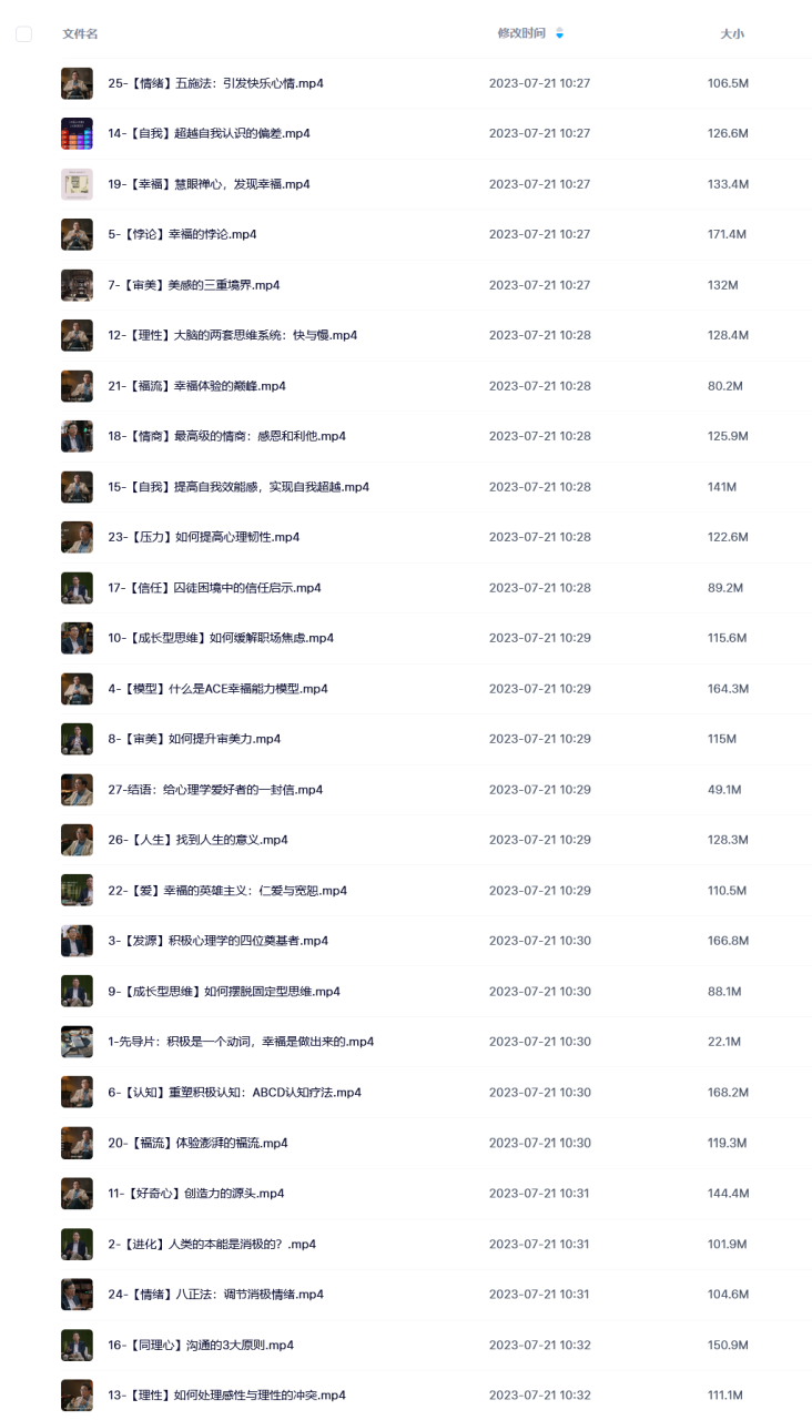 清华大学·彭凯平教授积极心理课