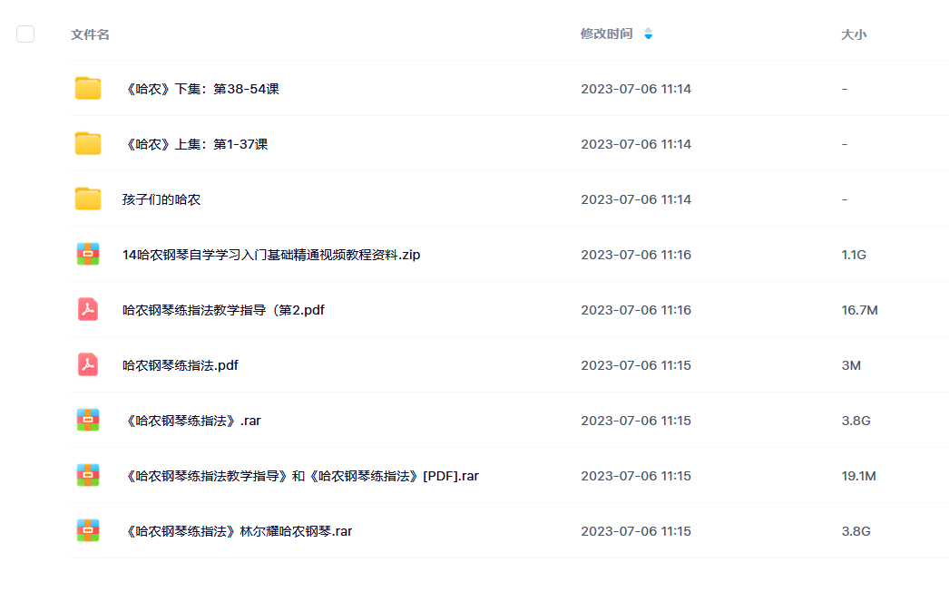 哈农钢琴自学入门基础到精通视频教程合集（带指法课程）