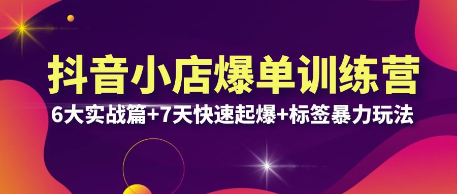 图片[1]-抖音小店爆单训练营VIP线下课：6大实战篇+7天快速起爆+标签暴力玩法，打造抖店爆单新策略，猜你喜欢流量提升技巧（32节）-云上仙人资源网