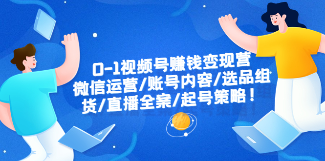 0-1视频号赚钱变现营：微信运营、账号内容、选品组货、直播全案、起号策略！