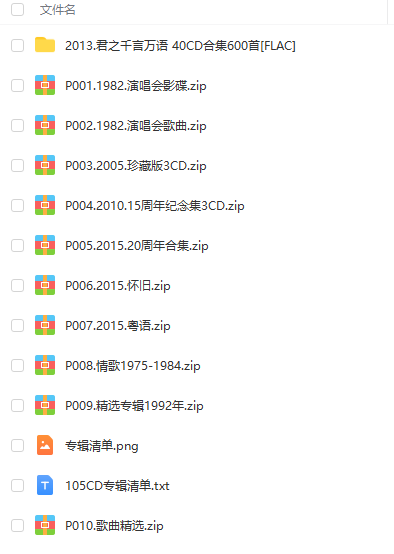 邓丽君(1982-2015)所有专辑歌曲合集[高品质MP3+无损FLAC/26.5GB]百度云网盘下载