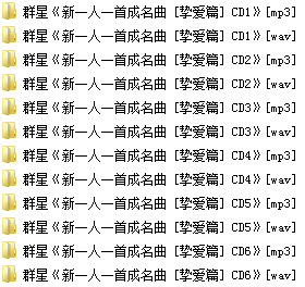 《新一人一首成名曲·挚爱篇6CD》经典歌曲全合集[无损MP3/DTS/WAV分轨/4.21GB]百度云网盘下载