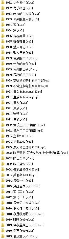 罗大佑(1982-2021)所有专辑歌曲合集[高品质MP3+无损FLAC/8.07GB]百度云网盘下载