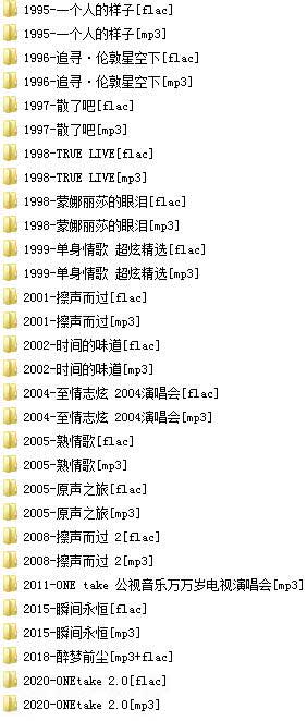 林志炫(1995-2020)所有专辑歌曲合集[高品质MP3+无损FLAC/6.8GB]百度云网盘下载