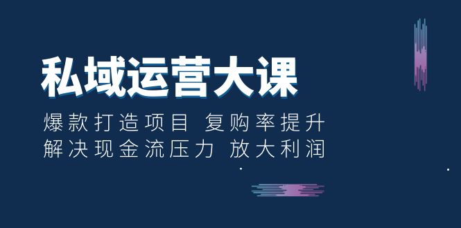 图片[1]-私域运营大课：爆款打造项目 复购率提升 解决现金流压力 放大利润-云上仙人资源网