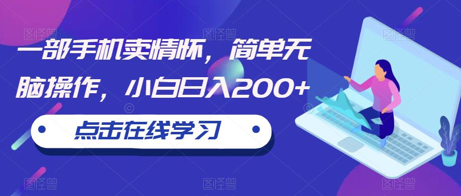一部手机卖情怀,简单无脑操作,小白日入200+【揭秘】