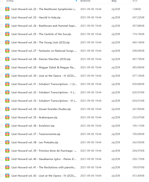 《Liszt Howard李斯特钢琴独奏全集》97张CD音乐合集[无损FLAC分轨/21GB]百度云网盘下载