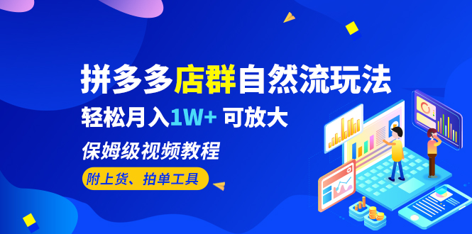 图片[1]-拼多多店群自然流玩法，轻松月入1W+ 保姆级视频教程（附上货、拍单工具）-云上仙人资源网