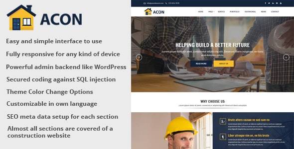 Acon v1.9 - 建筑和施工网站 CMS