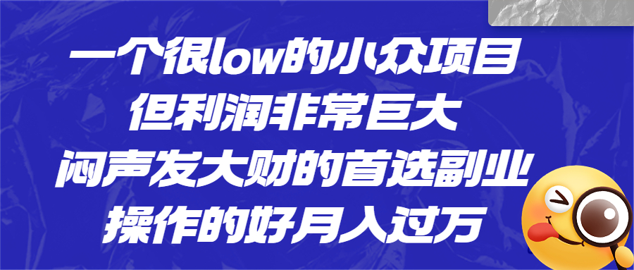 图片[1]-一个很low的小众项目，但利润非常巨大，闷声发大财的首选副业，月入过万-云上仙人资源网
