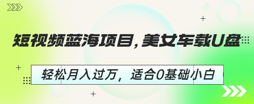 短视频蓝海项目,美女车载U盘,轻松月入过万,适合0基础小白【揭秘】
