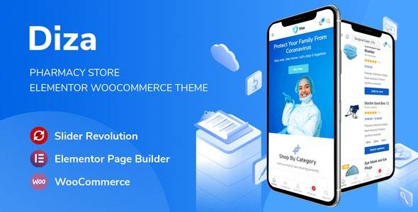 Diza v1.2.9 - 药店 Elementor WooCommerce 主题
