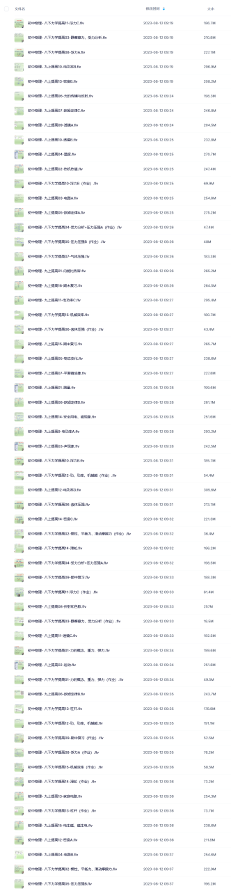 马丁初中物理视频八九年级合集（百度网盘）