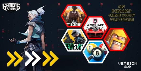 Gamers Arena v2.0 - 数字在线游戏商店、游戏充值、优惠券和玩家 ID 销售工具