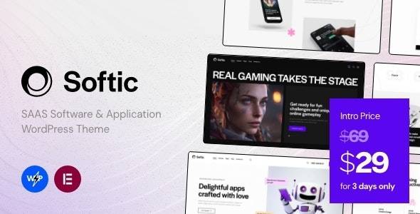 Softic v1.0 - SAAS 软件和应用程序 WordPress 主题