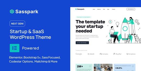 Sasspark - 初创公司 WordPress 主题