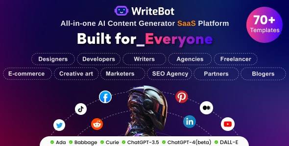 WriteBot v2.4.0 - AI内容生成器SaaS平台